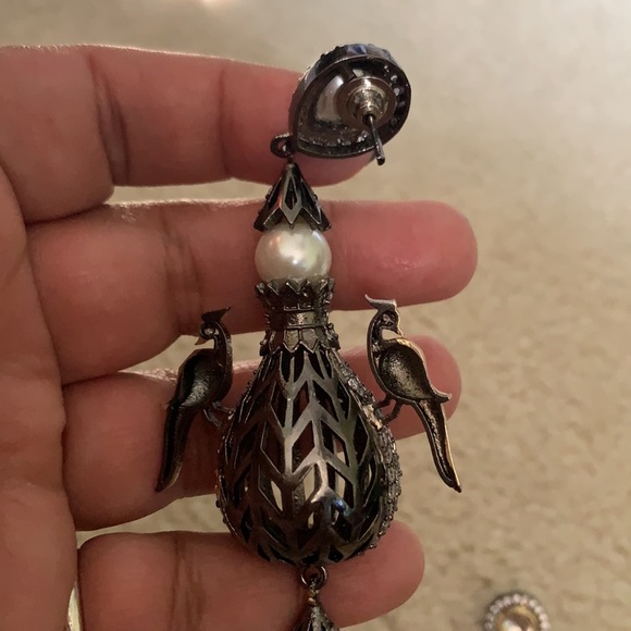 Peacock Adorned Cocktail Rhinestone Earrings *NEW* - Picture 6 of 8